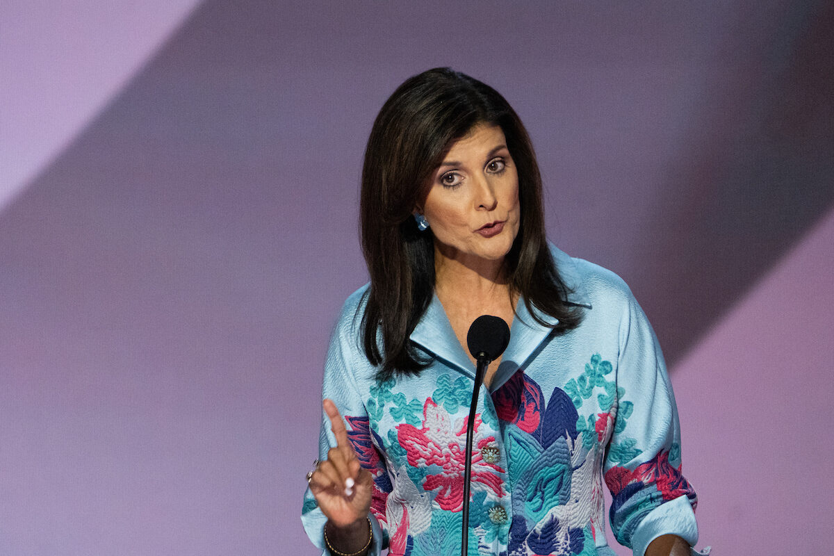 Former UN Ambassador Nikki Haley speaks at the Republican National Convention in Milwaukee on Tuesday evening after feuding with Donald Trump earlier this year. (Bill Clark/CQ Roll Call)