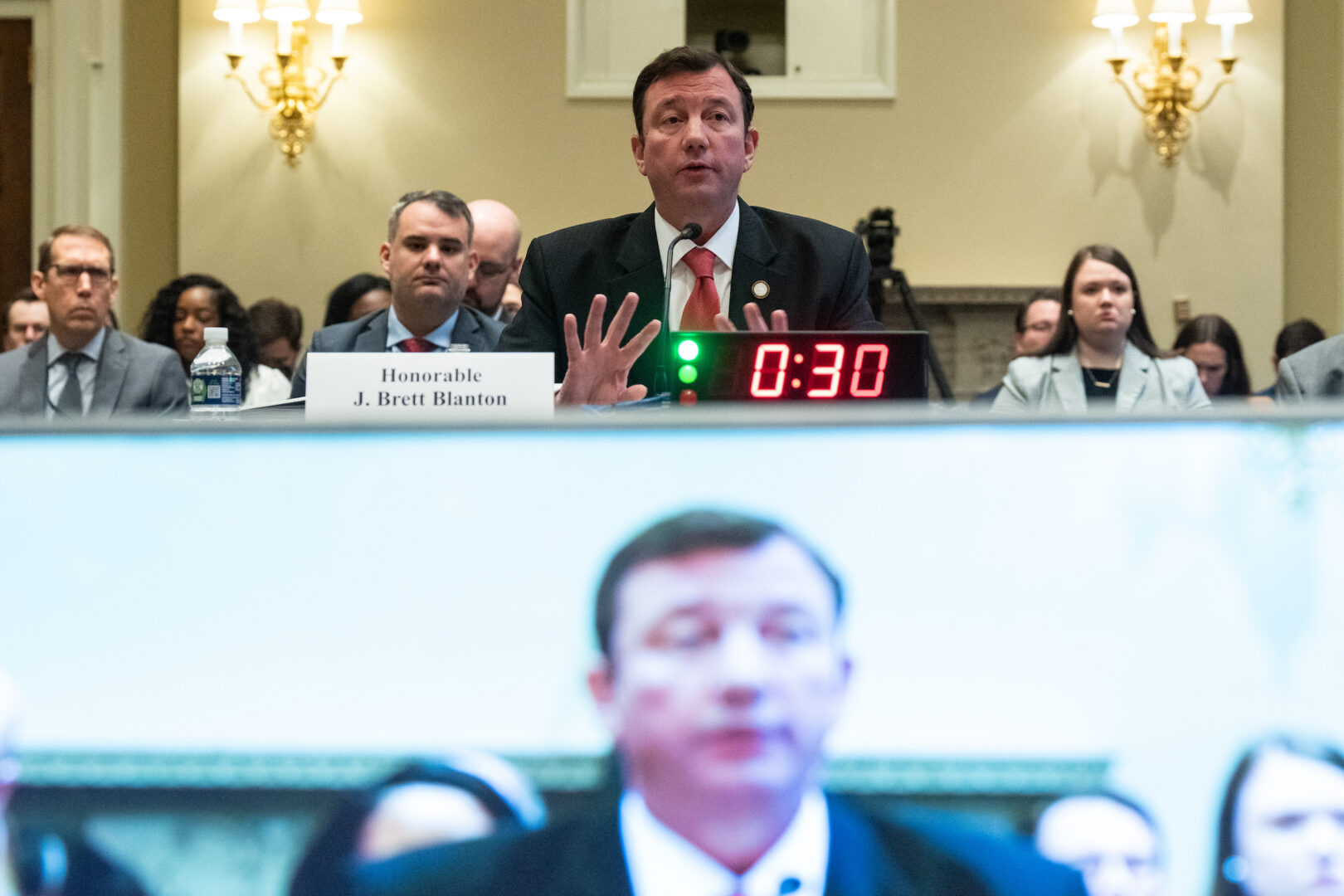 J. Brett Blanton testifies before the House Administration Committee in February, soon before losing his job as architect of the Capitol. 