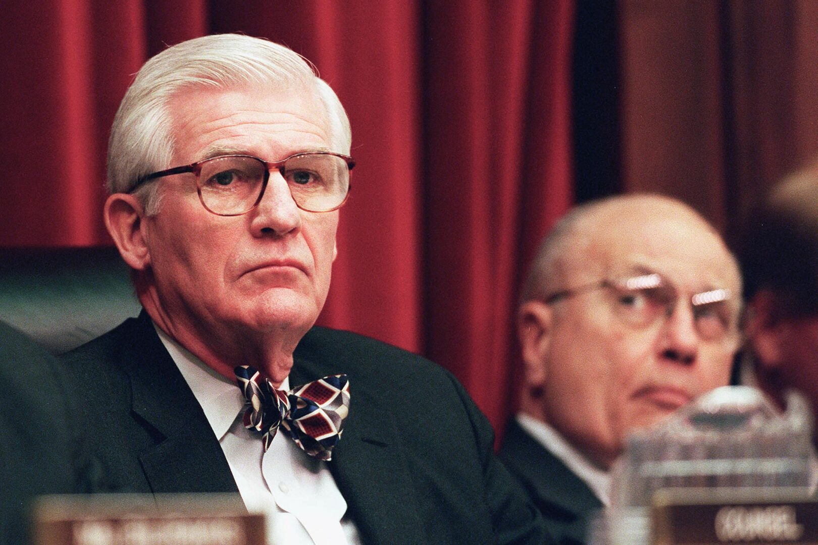 Chairman Thomas J. Bliley Jr. and ranking member John D. Dingell are seen during a House Commerce Committee hearing in January 1998.