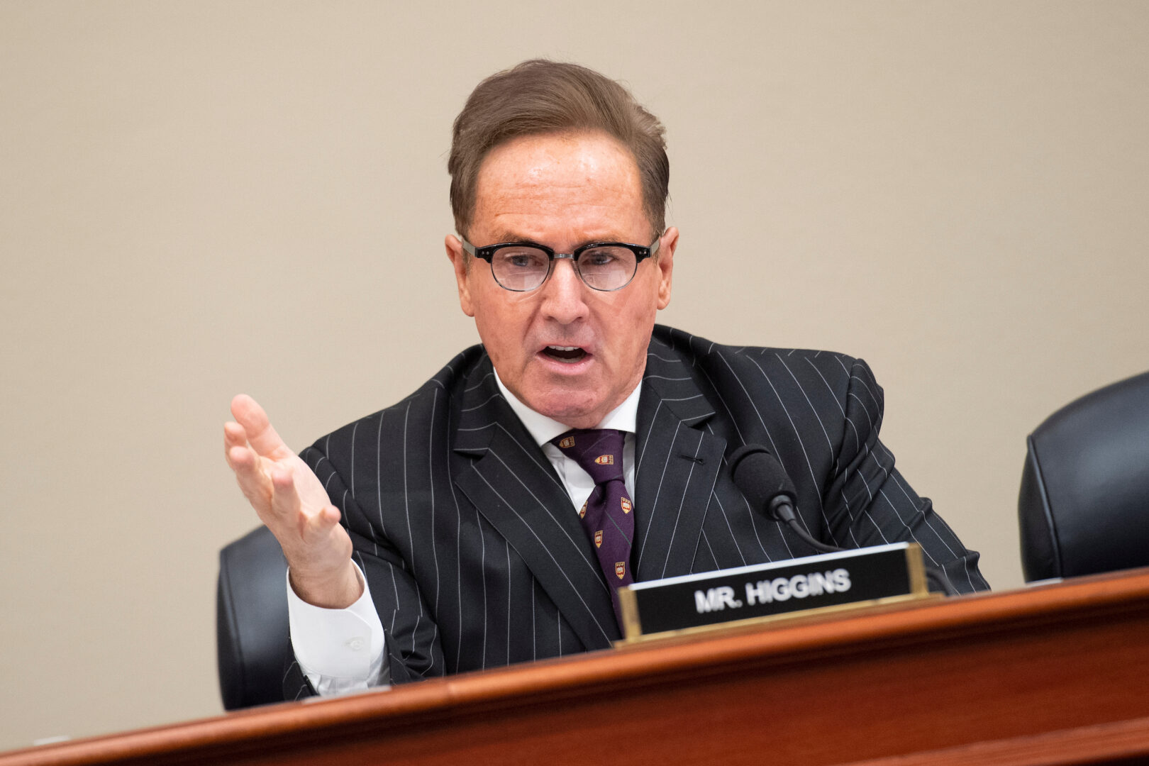 Rep. Brian Higgins, D-N.Y., plans to stay in office until February to "tie up loose ends" after accepting a new job in November, his communications director said. 