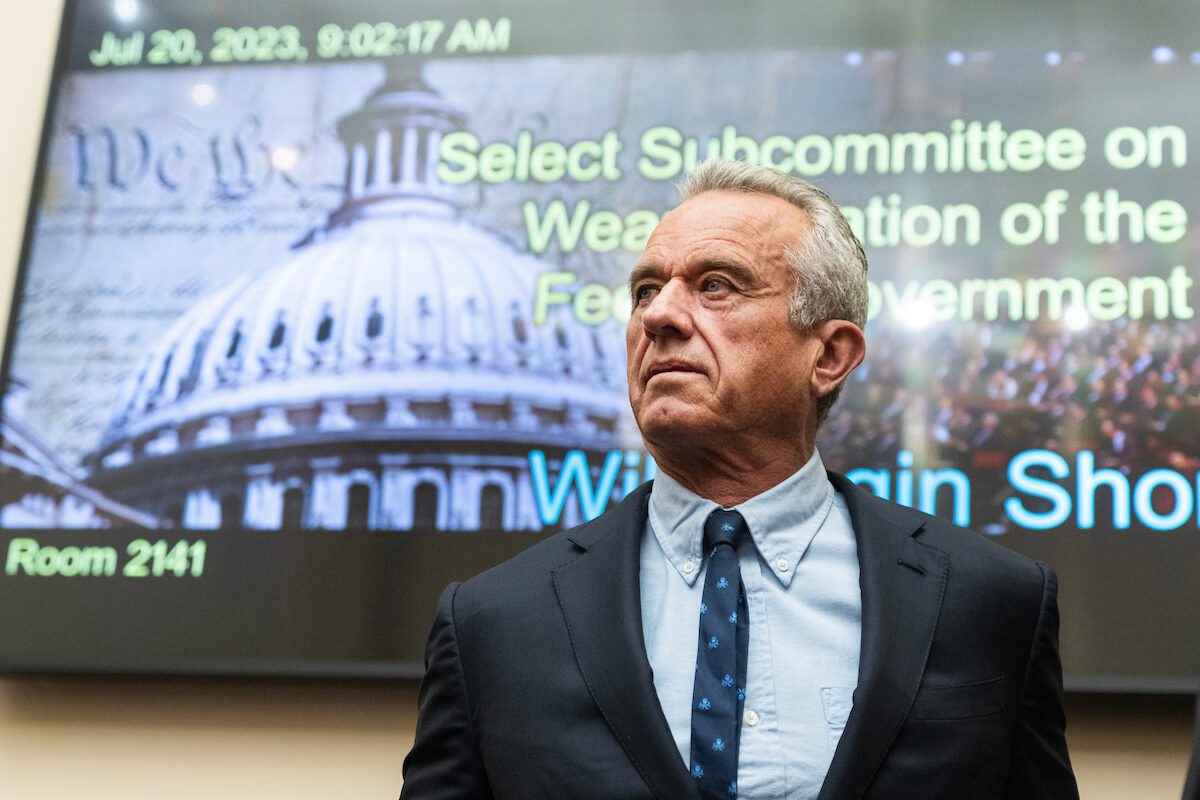 Back before the discussion turned to a worm that ate part of his brain, Robert F. Kennedy Jr., was a star witness for the House Judiciary Select Subcommittee on the Weaponization of the Federal Government at a July 30, 2023 hearing. 