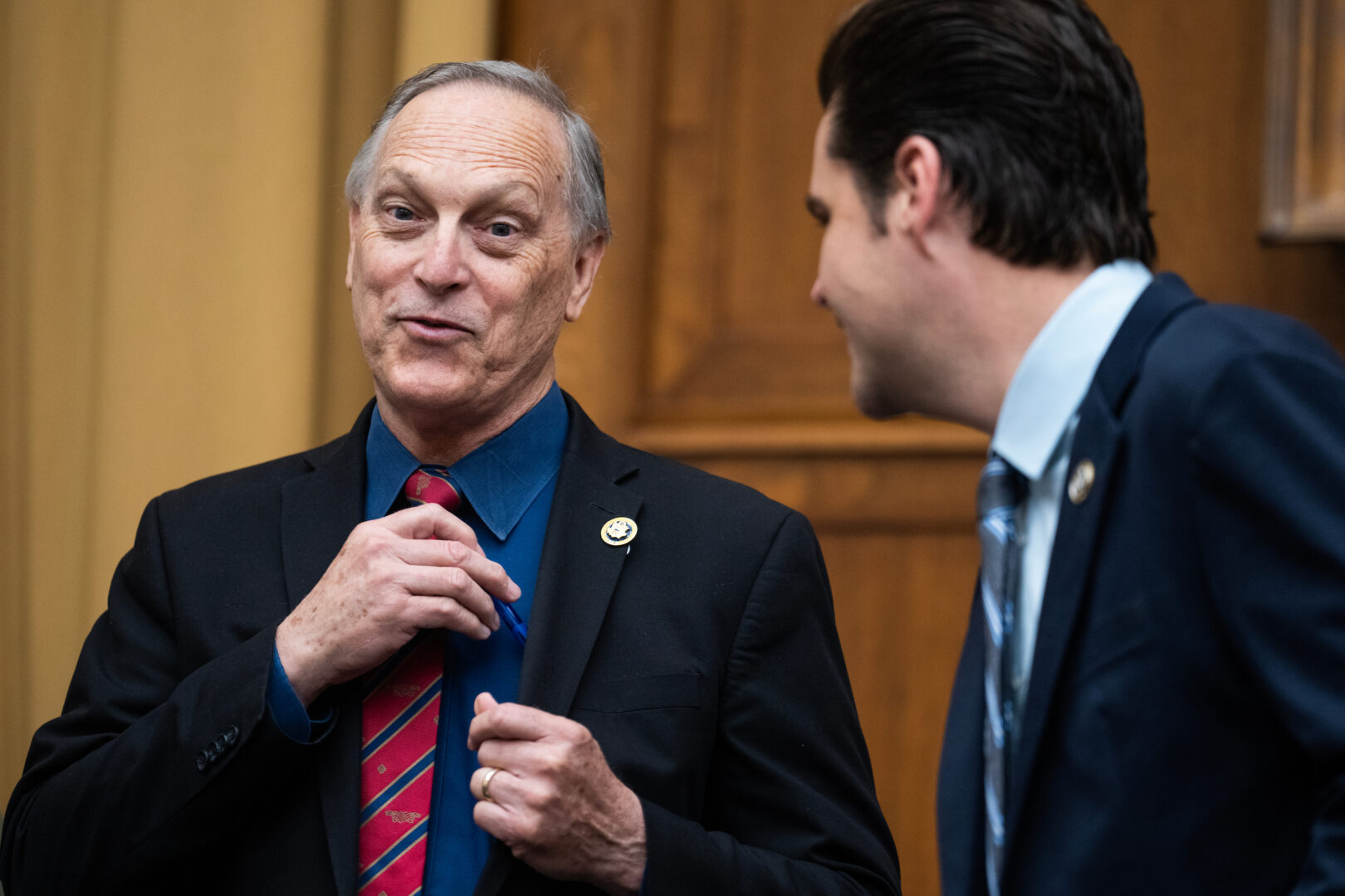 Rep. Andy Biggs, R-Ariz., left, has questioned whether the TRICARE's pharmacy benefit manager has effectively limited access to medication among U.S. service members, families, and veterans.