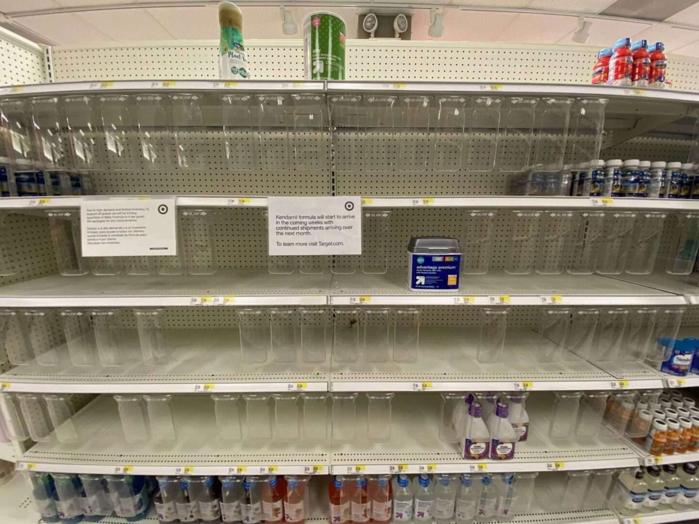 Empty shelves at a Target store in Queens, N.Y., during last year's baby formula shortage.