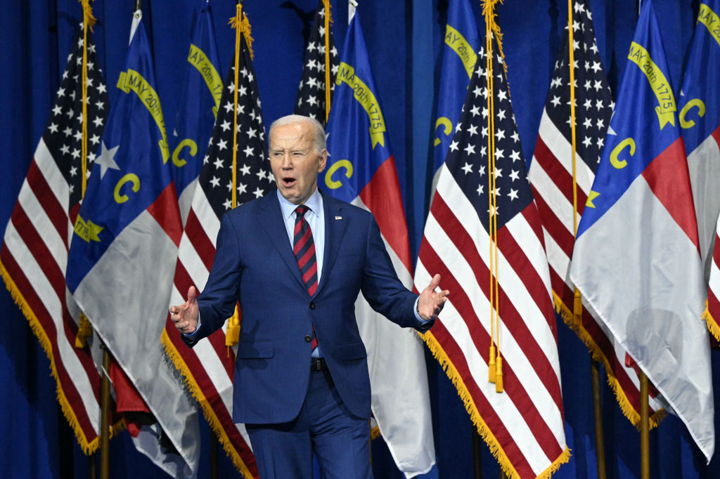 President Joe Biden arrives at the Wilmington Convention Center in North Carolina to speak about clean water projects on Thursday.