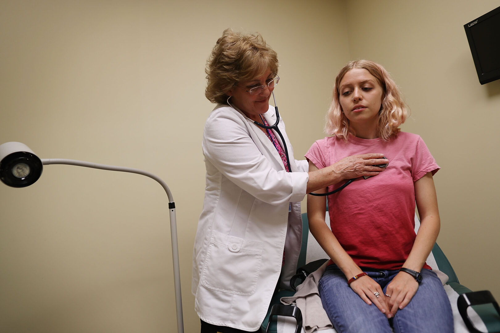 Madison Tolchin visits Paula Glass, an advanced registered nurse practitioner, for a health checkup in Wellington, Fla. in 2017.