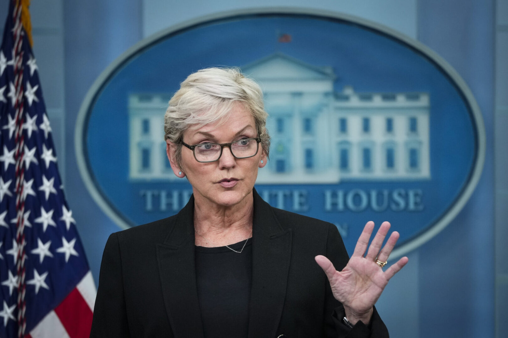 Secretary of Energy Jennifer M. Granholm at Wednesday's daily White House press briefing.