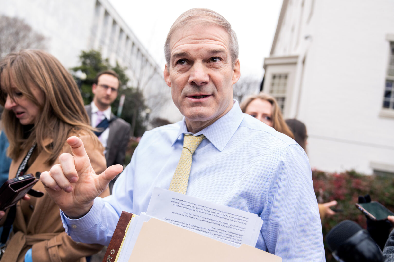 Rep. Jim Jordan, R-Ohio, leaves a meeting of the House Republican Conference in January. 