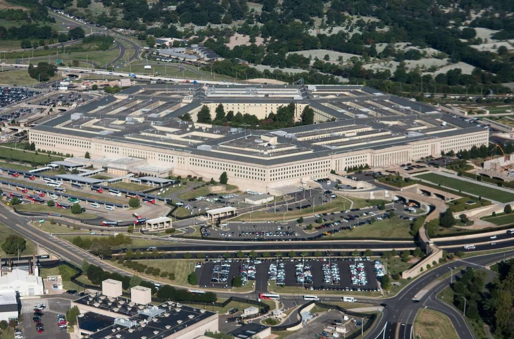 The American Federation of Government Employees represents about 250,000 Defense Department employees. Above, an aerial view of the Pentagon.