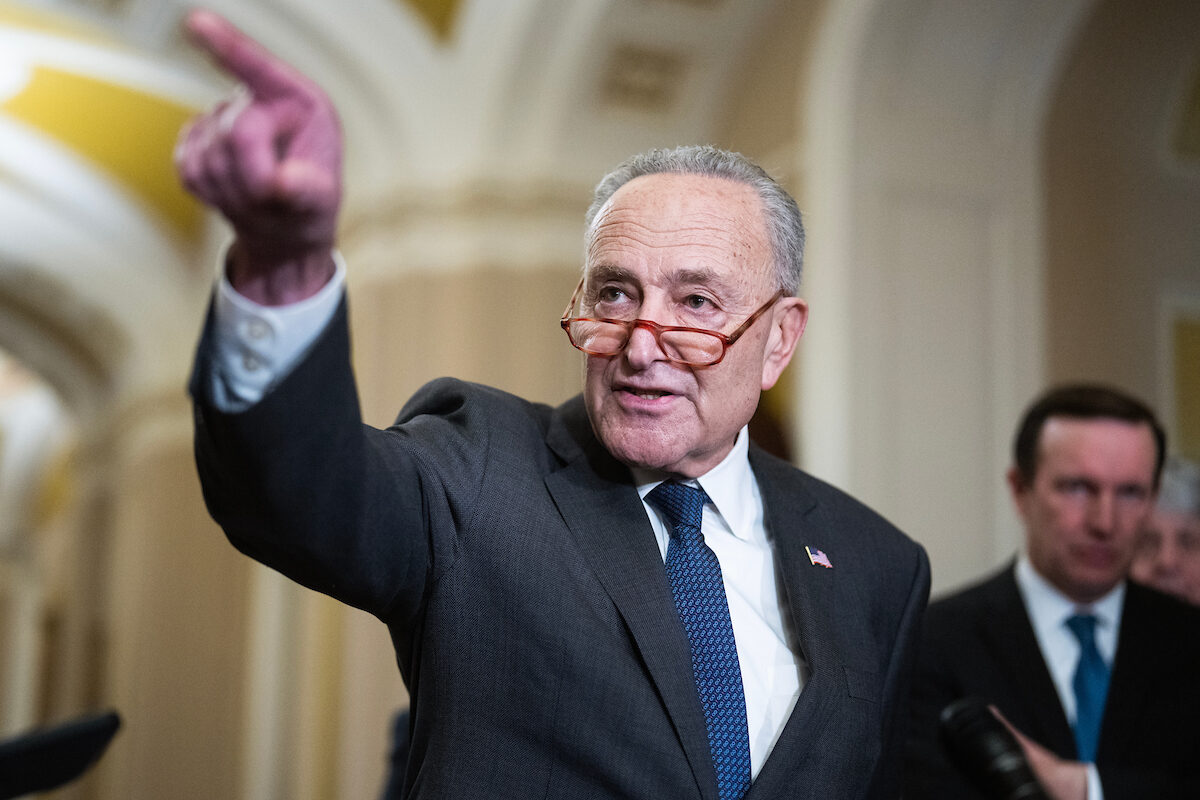 Senate Majority Leader Charles Schumer, D-N.Y., on Tuesday. He has said his chamber won't consider the House's stand-alone Israel aid bill. 