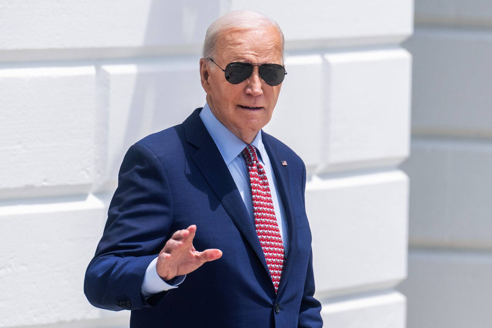 President Joe Biden makes his way to Marine One on the South Lawn of the White House in May. 